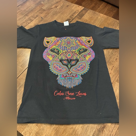Cabo San Lucas Mexico Neon Lion Graphic T-Shirt Black by Yazbek Size‎ Small - Picture 1 of 5
